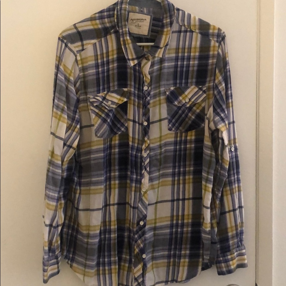 Blue and yellow flannel